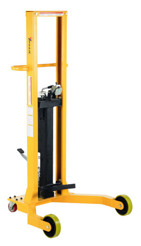 Vestil Steel Portable Drum Jack Accepts - 55 Gallon Steel and Fiber Drums 500 lb - Yellow
