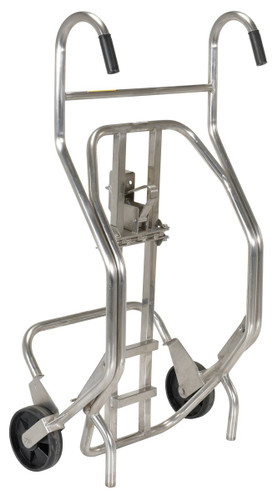 Vestil Stainless Steel Deluxe Drum Truck - 20 In. x 31-1/8 In. x 55-1/8 In. 1000 lb - Silver
