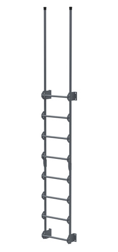 Vestil Steel Walk Through Dock Ladder - 8 Step 300 lb - Gray Semi Gloss