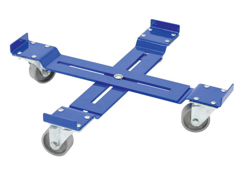 Vestil Steel Mobile Drum Dolly-Adjustable with Cast Steel Wheels - 25-7/8 In. x 25-7/8 In. x 5-1/16 In. 1200 lb - Blue