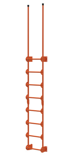 Vestil Steel Walk Through Dock Ladder - 8 Step 300 lb - Orange