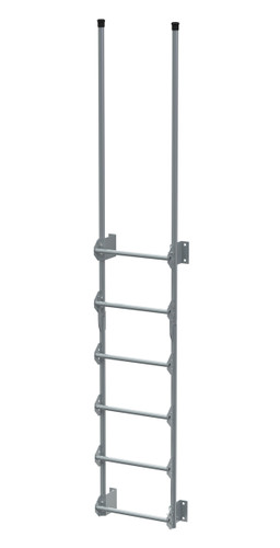 Vestil Steel Walk Through Dock Ladder - 6 Step 300 lb - Silver