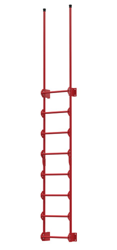 Vestil Steel Walk Through Dock Ladder - 8 Step 300 lb - Red
