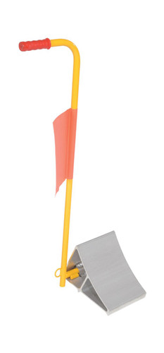 Vestil Aluminum Wheel Chock with Handle and Flag - Yellow