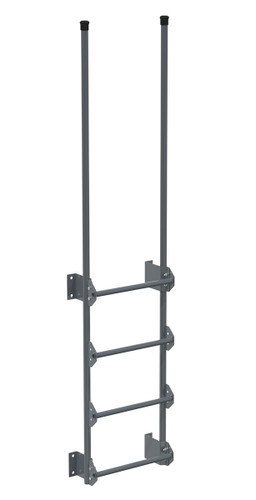 Vestil Steel Walk Through Dock Ladder - 4 Step 300 lb - Gray Semi Gloss