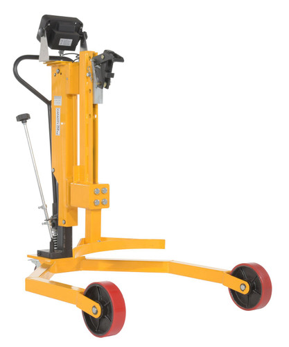 Vestil Steel Ergonomic Drum Truck with Scale - 43 In. x 31 In. x 41 In. 500 lb - Yellow