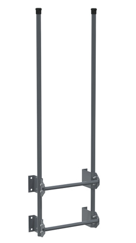 Vestil Steel Walk Through Dock Ladder - 2 Step 300 lb - Gray Semi Gloss
