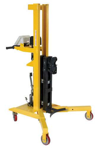 Vestil Steel Portable Ergonomic Drum Truck with Scale - 38-5/8 In. x 35 In. x 64 In. 900 lb - Yellow