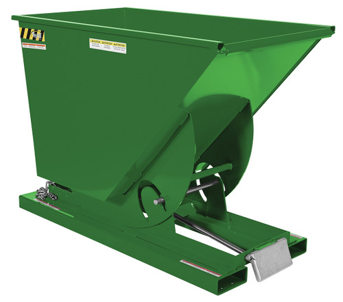 Vestil Steel Heavy Duty Self Dumping Hopper - 3/4 Cubic Yard 6000 lb - Green