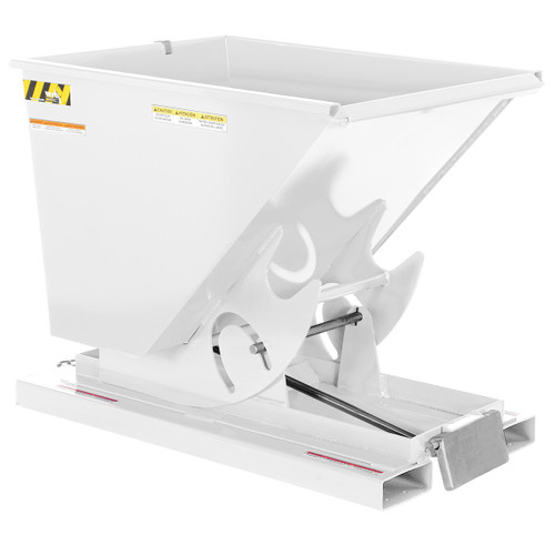 Vestil Steel Light Duty Self Dumping Hopper - 1/2 Cubic Yard 2000 lb - White
