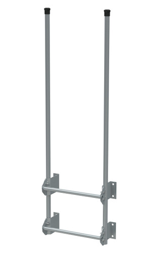 Vestil Steel Walk Through Dock Ladder - 2 Step 300 lb - Silver