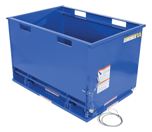 Vestil Steel Drop Bottom Hopper - 1 Cubic Yard 3,000 lb - Blue