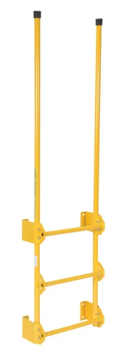 Vestil Steel Walk Through Dock Ladder - 3 Step 300 lb - Yellow