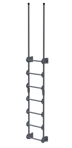 Vestil Steel Walk Through Dock Ladder - 7 Step 300 lb - Gray Semi Gloss