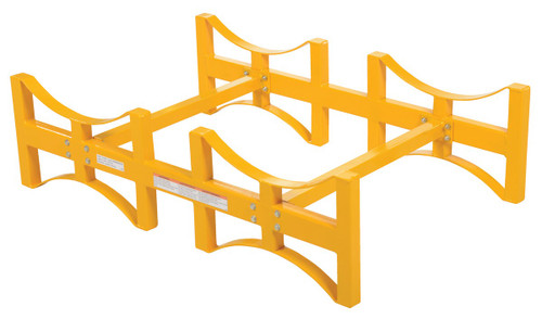 Vestil Steel Stackable Drum Rack - 2 Drum 55 Gallon 29-7/8 In. x 45-1/2 In. x 12-3/4 In. 1600 lb - Yellow