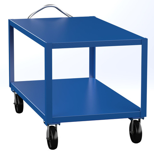 Vestil Steel - 34 In. x 60 In. Platform Heavy Duty Ergo Handle Cart with GFN Casters 4000 lb - Blue
