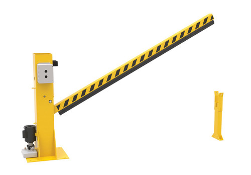 Vestil Steel Dock Barricade Electric/Hydraulic - 8 Ft. - Yellow
