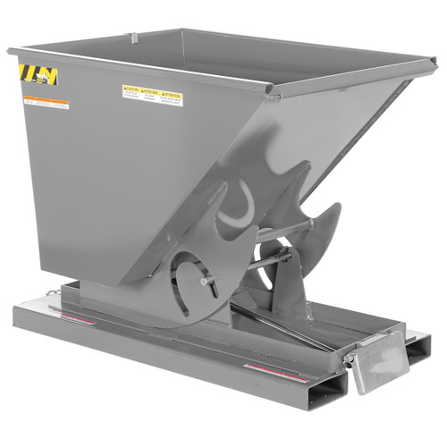 Vestil Steel Medium Duty Self Dumping Hopper - 1/2 Cubic Yard 4000 lb - Machine Gray