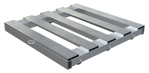 Vestil Aluminum Pallet Dolly with Pallet Top and Tilt - 42 In. x 42 In. 4000 lb - Silver