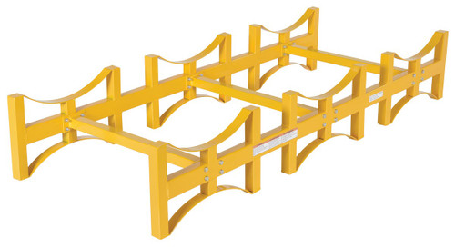 Vestil Steel Stackable Drum Rack - 3 Drum 55 Gallon 2400 lb - Yellow