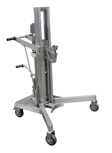 Vestil Stainless Steel Drum Lifter/Transporter - 35 In. x 48 In. x 63 In. 800 lb - Silver