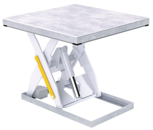 Vestil Partially Stainless Steel Electric Hydraulic Lift Table - 48 In. x 48 In. 1000 lb - White/Silver