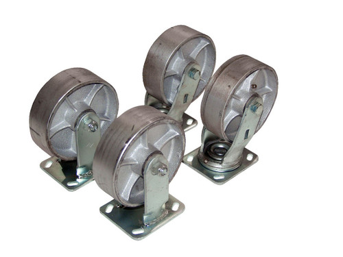 Vestil Semi Steel Caster Kit - 8 In. x 2 In. 4800 lb - Silver