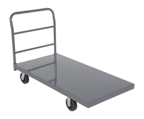 Vestil Steel Smooth Deck Platform Truck - 27 In. x 54 In. 2000 lb - Silver/Black