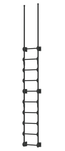 Vestil Steel Walk Through Dock Ladder - 10 Step 300 lb - Black