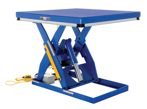 Vestil Steel Quick Ship Electric Hydraulic Lift Table - 48 In. x 48 In. 3000 lb - Blue/Silver