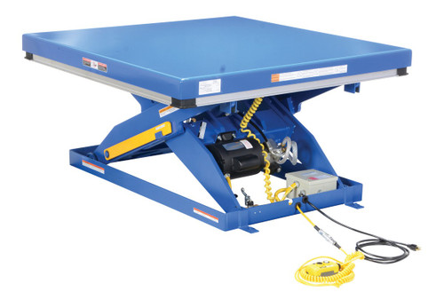 Vestil Steel Quick Ship Electric Hydraulic Lift Table - 48 In. x 48 In. 4000 lb - Blue/Silver