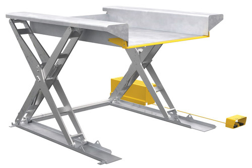 Vestil Partially Stainless Steel Ground Lift Scissor Table - 52 In. x 70 In. 4000 lb - Blue