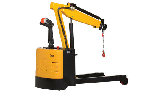 Vestil Steel Electric Powered Floor Crane - 2500 lb Retracted - Yellow