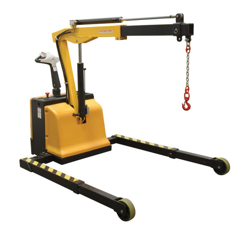 Vestil Steel Adjustable Electric Powered Floor Crane - 2500 lb Retracted - Yellow