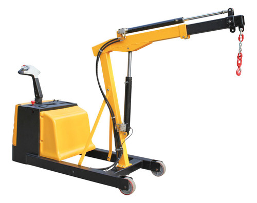 Vestil Steel Electric Powered Counter Balanced Floor Crane - 1500 lb Retracted - Yellow