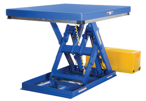 Vestil Steel Low Profile Electric Hydraulic Scissor Lift Tables - 60 In. x 60 In. 2000 lb - Blue