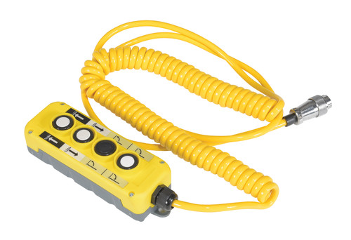 Vestil Plastic Power Lift Hand Control For Fully Powered Electric Floor Crane Models - Yellow