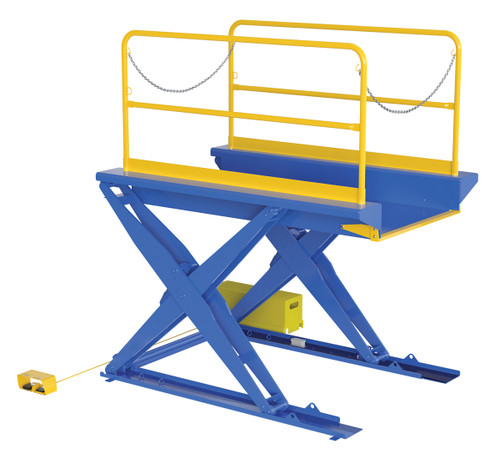 Vestil Steel Ground Lift Scissor Table - 44 In. x 84 In. 3000 lb - Blue
