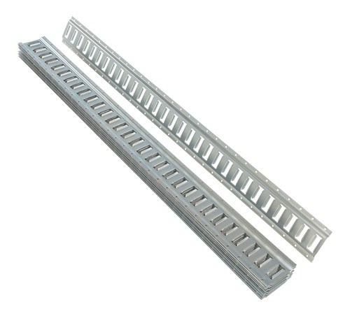 Vestil Steel Zinc Plated E-Track - 5 Ft. Length 10 Pack - Gray