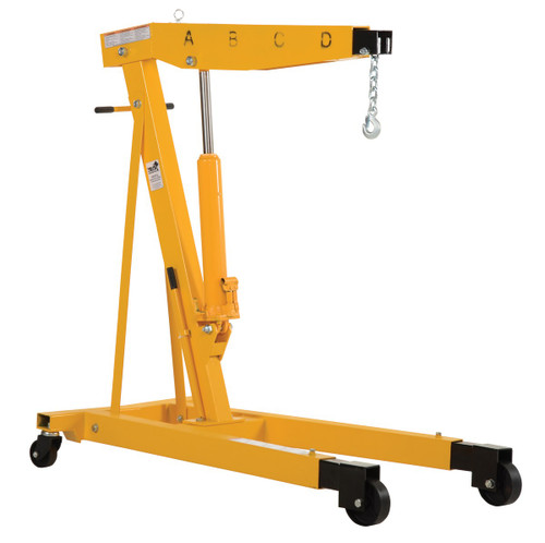 Vestil Steel Shop Crane Engine Hoist with Telescopic Legs - 6000 lb - Yellow