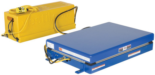Vestil Steel Single Leg Shorty Scissor Lift Table - 24 In. x 36 In. 2000 lb - Blue