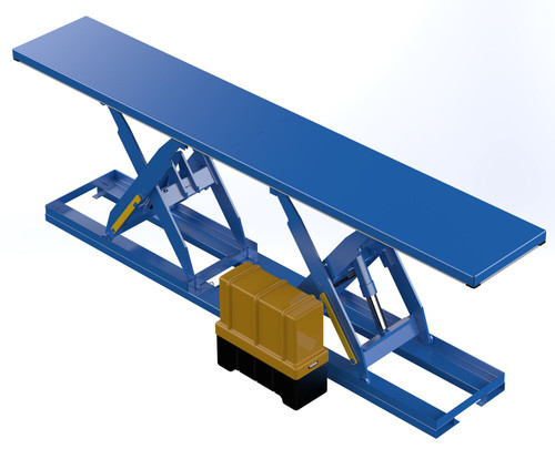 Vestil Steel Electric Hydraulic Tandem Lift Table - 30 In. x 180 In. 2000 lb - Blue