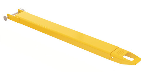 Vestil Steel Pin Style Single Fork Extension - 4 In. x 48 In. 4000 lb - Yellow