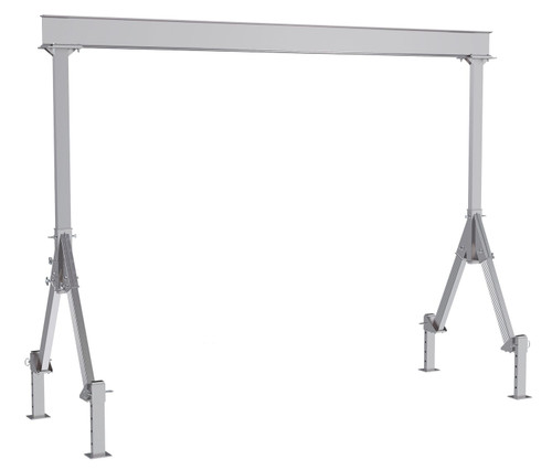 Vestil Aluminum Fixed Height Gantry Crane With Adjustable Leveling Option 15 ft. X - 10 ft. 4000 lb - Silver