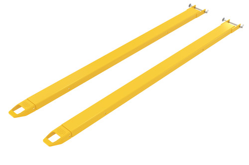 Vestil Steel Pin Style Fork Extensions - 4 In. x 96 In. 4000 lb - Yellow