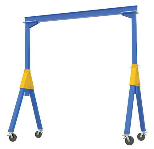 Vestil Steel Knockdown Fixed Gantry Crane with Total Locking Glass Filled Nylon Casters - 15 Ft. 2000 lb - Blue