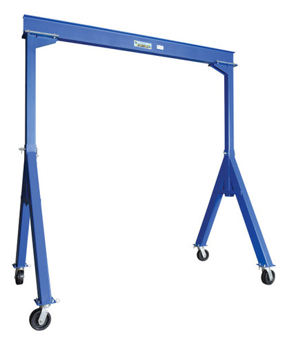 Vestil Steel Fixed Gantry Crane with Phenolic Casters - 10 Ft. 8000 lb - Blue