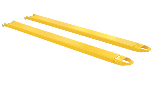 Vestil Steel Pin Style Fork Extensions - 6 In. x 84 In. 4,000 lb - Yellow