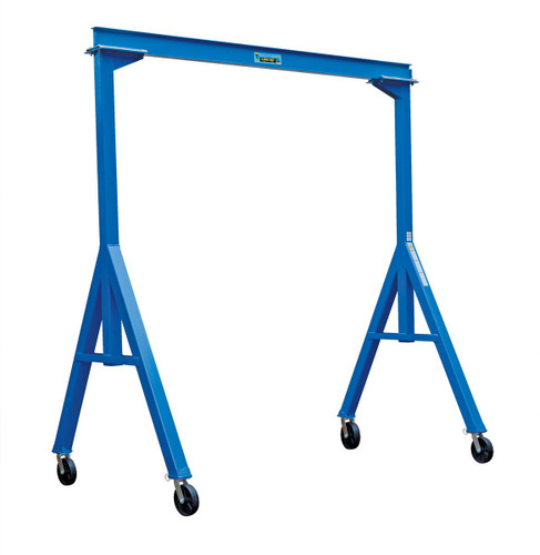 Vestil Steel Fixed Gantry Crane with Glass Filled Nylon Casters - 10 Ft. 2000 lb - Blue