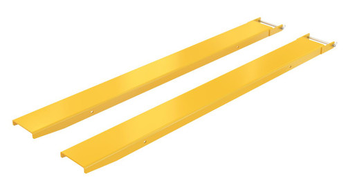 Vestil Steel Pin Style Fork Extensions - 8 In. x 84 In. 4,000 lb - Yellow